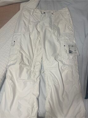 Burton White Cargo Snow Pants with Utility Pockets